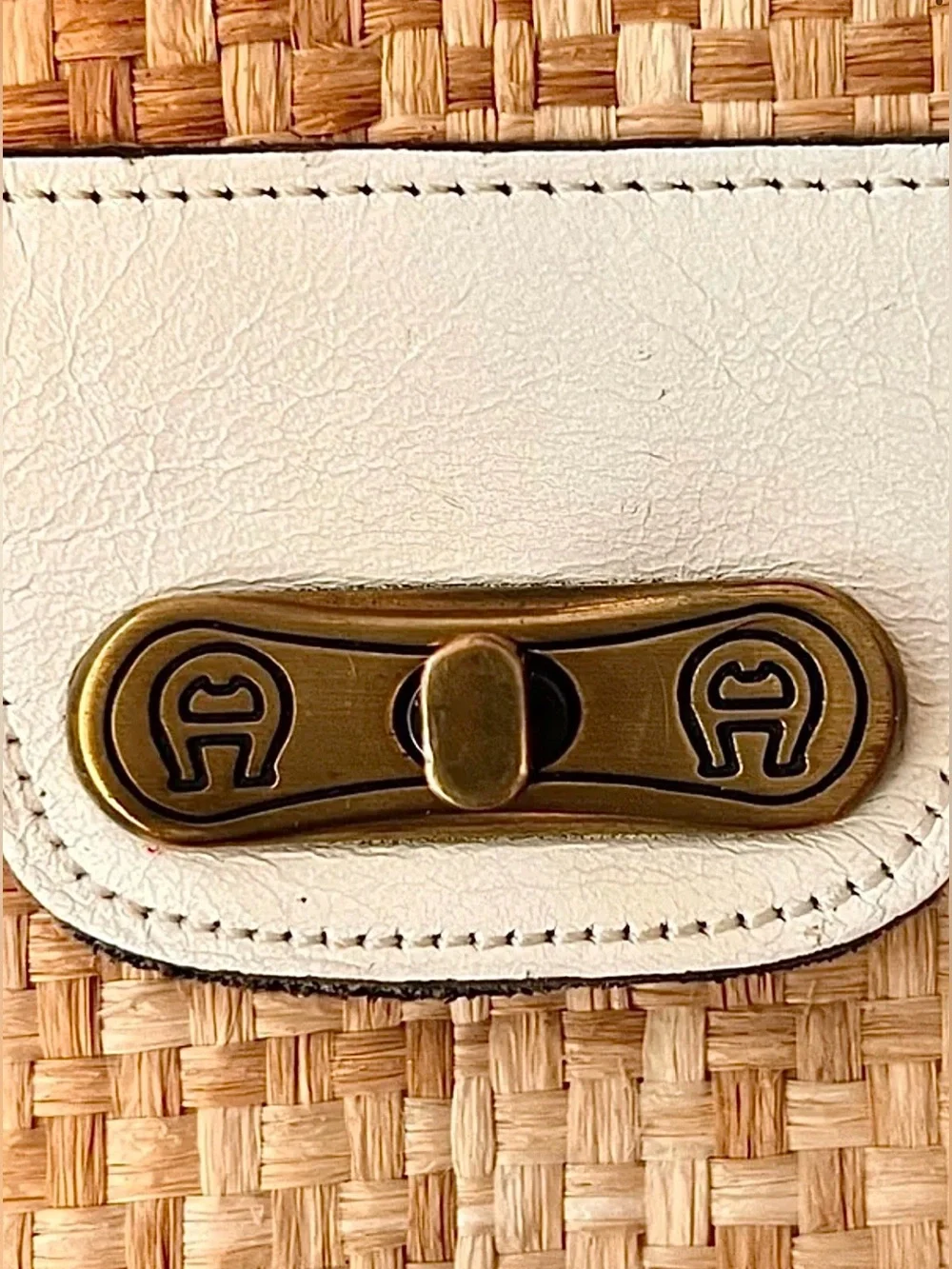 Handmade Vintage Etienne Aigner Straw & Leather Clutch E spaceUC